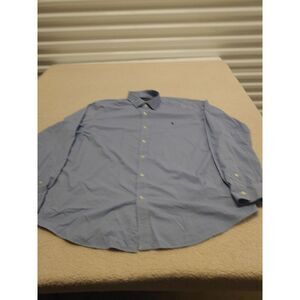 Polo Ralph Lauren Button Up Shirt Mens 2XL Long Sleeve Casual Blue white Checked